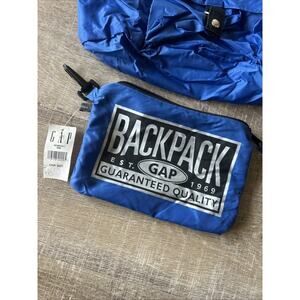 Vintage GAP Packable Backpack Blue Nylon Travel Daypack 90s Lightweight NWT
